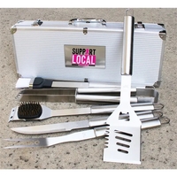 Stainless steel 6-piece BBQ tool set in an aluminum case.... from ASI 36988...