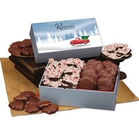 Red Truck Sleeve Box with Peppermint Bark & Pecan Clusters