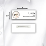 Laminated Personalized Name Badge (1.5"x4") Rectangle