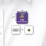 Laminated Personalized Name Badge (1.5") Square