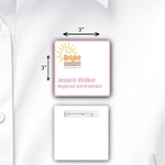 Laminated Personalized Name Badge (3"x3") Square