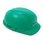 Green hard hat, six point ratchet suspension