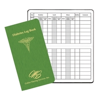 Saddle-stitched, diabetes Health log book with shimmer cover. 56 pages......