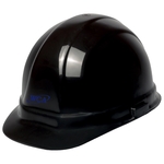 Black hard hat, six point ratchet suspension