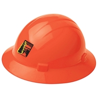 Orange, full brim hard hat, four point ratchet suspension. 1 color,... from...