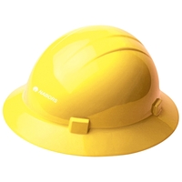 Yellow, full brim hard hat, four point ratchet suspension. 1 color,... from...
