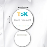 Laminated Personalized Name Badge (3"x3") Round