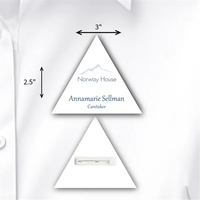 Triangular name badge with a pin fastener.... from ASI 59080 Halls & Company