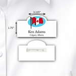 Laminated Personalized Name Badge - Rectangle w/Oval bump