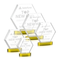 The Barnett Award features a beautifully beveled Starfire Crystal Hexagon...