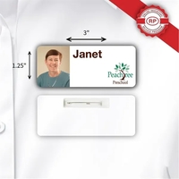 IdentityPro™ USA Made Photo ID Badge w/ Pin Fastener 1.25x3