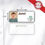 IdentityPro™ USA Made Photo ID Badge w/ Pin Fastener 1.25x3