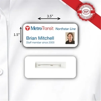 IdentityPro™ USA Made Photo ID Badge w/ Pin Fastener 1.5x3.5