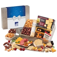 Bow sleeve design gift box filled with Wisconsin cheese, sausage and... from...