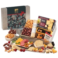 Gift box with Wisconsin cheese, sausage & treats-festive Pine Boughs and......