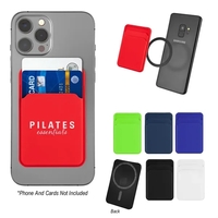 Silicone phone wallet with two card slots; compatible with magnetic...
