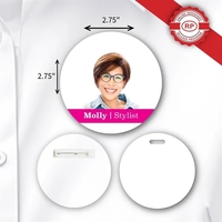 IdentityPro™ USA Made Photo ID Badge w/ Pin Fastener 2.75"