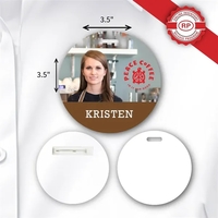 IdentityPro™ USA Made Photo ID Badge w/ Pin Fastener 3.5"