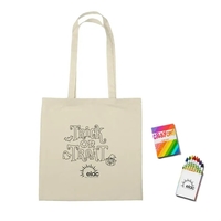 Custom Canvas Coloring Tote Bag Set