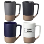 Two-Tone Ceramic Mug with Speckled Glaze, 17 oz.