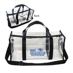 Clear Two-way Zipper Duffle Sport Bag w/Removable Shoulder