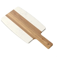 HAMILTON ACACIA WOOD AND FAUX MARBLE CUTTING BOARD