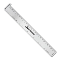 8.625" x 1.125" .020 spring tempered stainless steel hook ruler with... from...