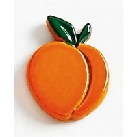Painted Peach shape lapel pin with military clutch back.... from ASI 69240...