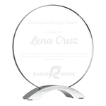 8 1/2" Round Cosmic Acrylic Award w/ Silver Base
