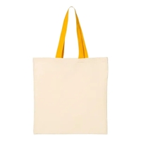 Q-Tees Cotton Economical Tote with Colored Handles... from ASI 84358 S&S...