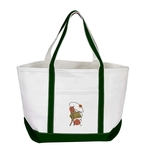 Open Canvas Boat Bag with Embroidery
