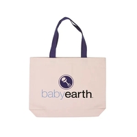 Cotton Canvas Tote Bag with Color Accents