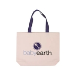 Cotton Canvas Tote Bag with Color Accents