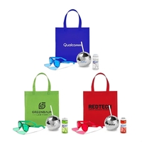 Party kit with a disco ball tumbler, mini shopping tote bag,... from ASI...
