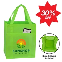 30% OFF SALE until 9/1: Pocket Shopping Tote - Lime Green