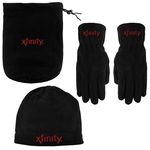 Fleece Bag, Gloves and Beanie Cap Combo
