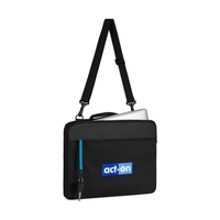 Slim computer portfolio with zippered main compartment, front slash pocket,...