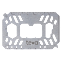 Credit card sized multi-tool with bottle opener, five wrenches, screwdrivers,...