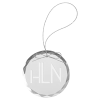 3 1/4" clear glass hanging ornament with silver string. Assorted shapes.......