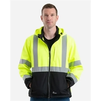 Berne Apparel Hi-Vis Class 3 Hooded Soft Shell Jacket... from ASI 84358 S&S...