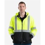 Berne Apparel Men's Hi-Vis Class 3 Hooded Soft Shell Jacket