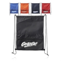 14.17" x 16.9" drawstring backpack that features a front pocket with... from...