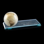 Marble Globe on Starfire Base - White