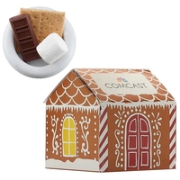 Gingerbread-shaped box filled with a marshmallow, a chocolate bar, and 2......