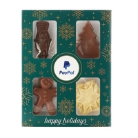 Chocolate gift set with 4 holiday shaped chocolate bars... from ASI 71685...