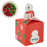 Cube-shaped box with a snowman topper filled with chocolate buttons... from...