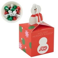Cube-shaped box with a snowman topper filled with Hershey's Kisses... from...