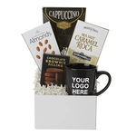 Gourmet Cappuccino & Chocolate Gift Box with Custom Mug