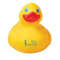 Large yellow rubber duck with pad printed graphics.... from ASI 79530 Prime Line