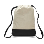 Two Tone Canvas Drawstring Bag